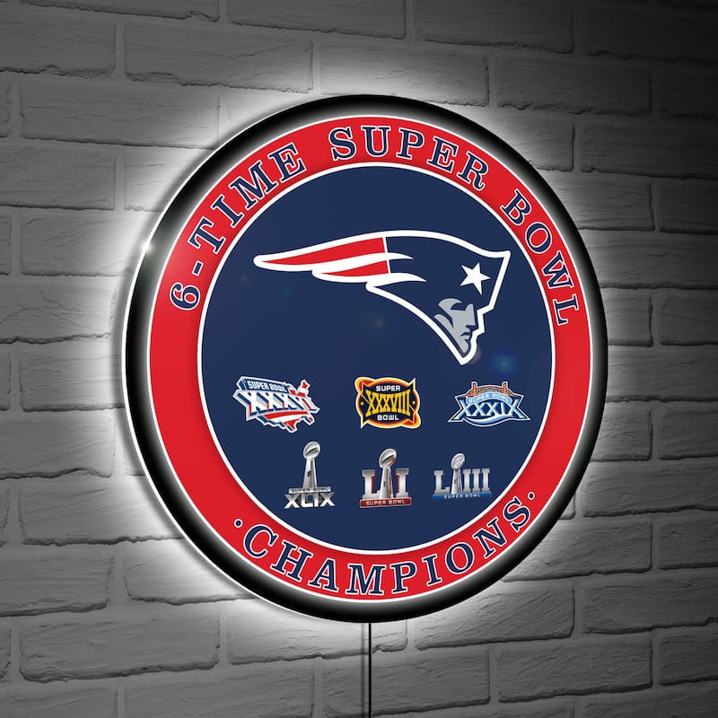 New England Patriots LED Lighted Sign - Pearl