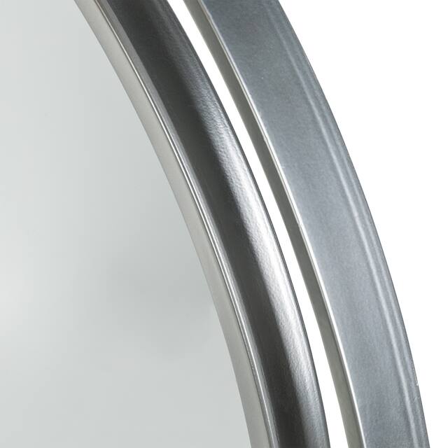 Glitzhome Oversized Iron-framed Round Wall Mirror