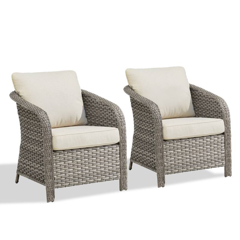 Pocassy Outdoor Patio Wicker Sofa Chair Furniture Set