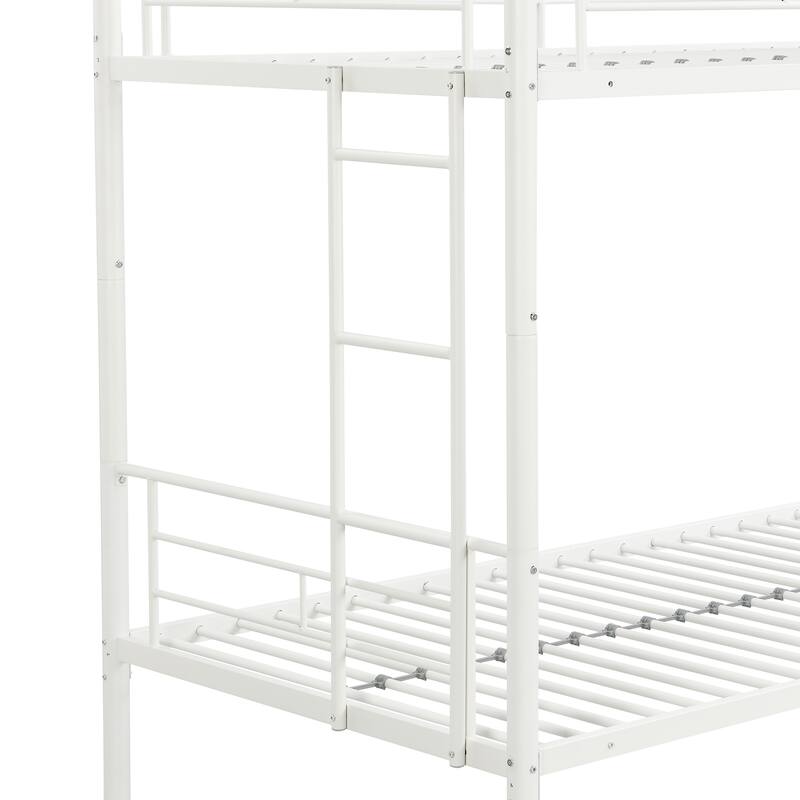 Full Matal Bunk Bed with Trundle,Triple Bunk Beds w/Two Side Ladders&Safety Guard Rail,3 in 1 Bunk Beds for Kids Teens