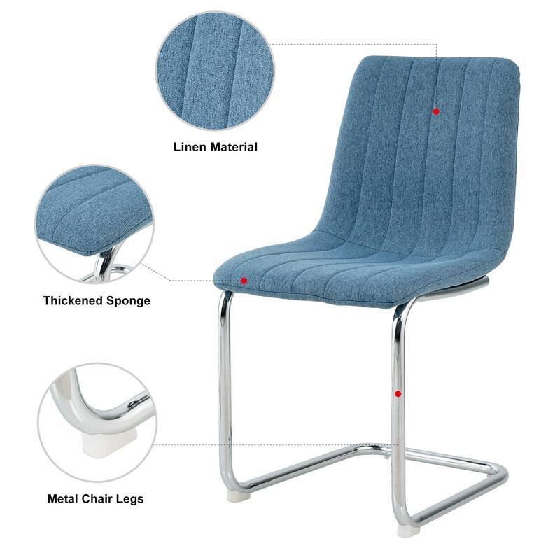 Modern/Simple Dining Chairs with Sliver Metal Base Set of 4