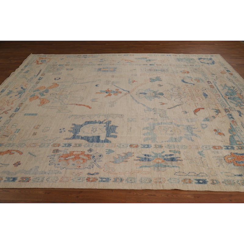 Vegetable Dye Oushak Turkish Area Rug Handmade Traditional Wool Carpet - 8'4"x 10'1"