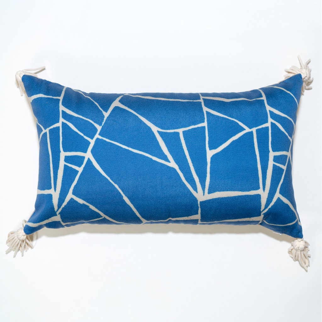 Jiti Outdoor Modern Minimal Waterproof Sunbrella Custom Design Web Patterned Decorative Accent Rectangle Lumbar Pillows 12 x 20