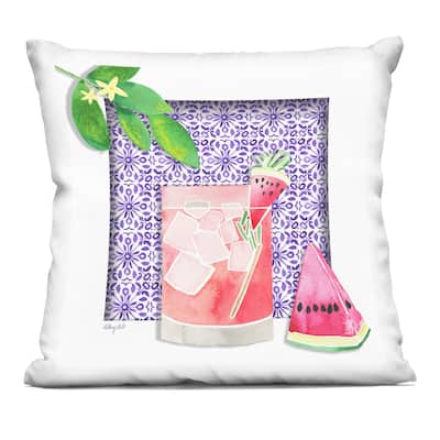 Stupell Mediterranean Watermelon Drink Decorative Printed Throw Pillow Design by Hillary Holt