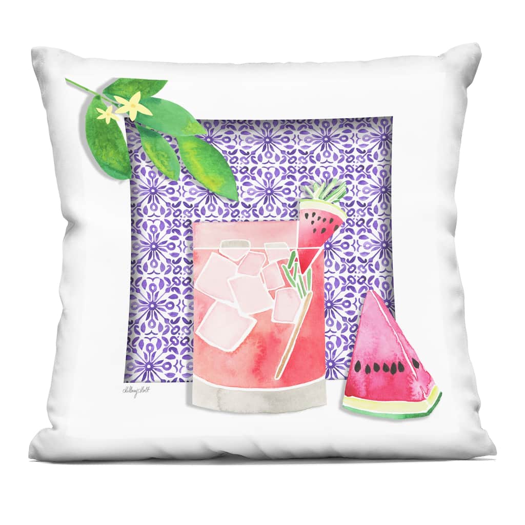 Stupell Mediterranean Watermelon Drink Decorative Printed Throw Pillow Design by Hillary Holt