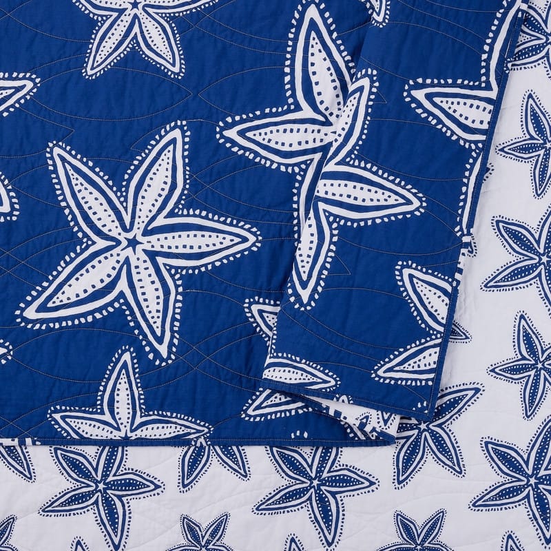 Sea Star Cotton Reversible Quilt Set by Kate Nelligan