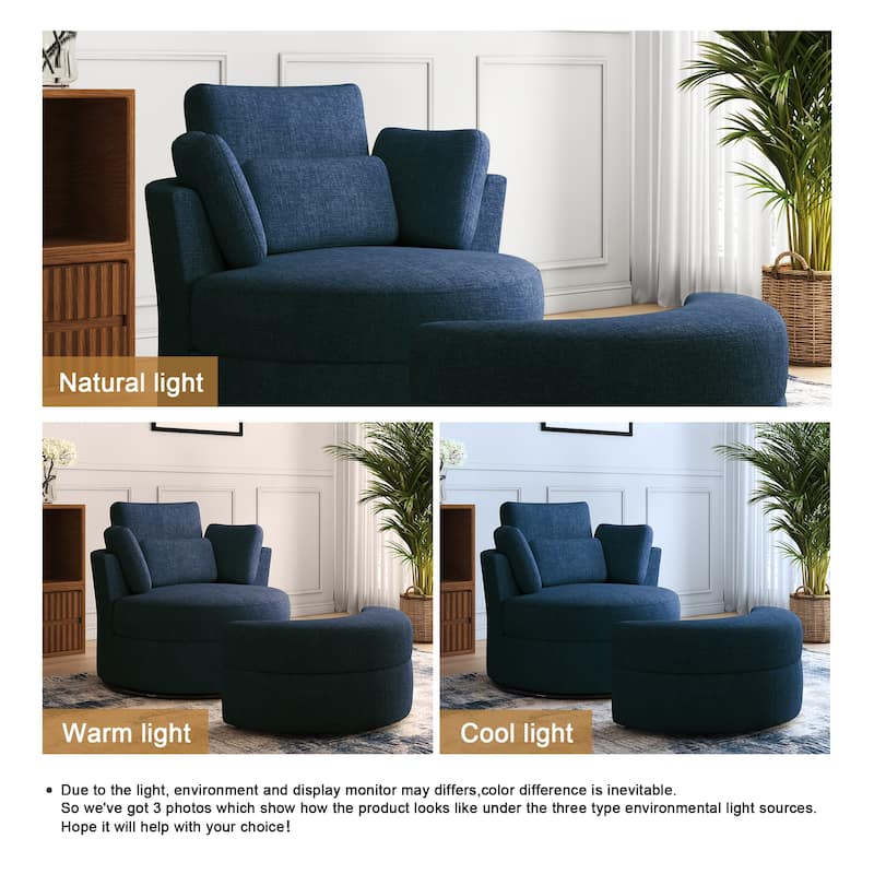 Upholstered Barrel Swivel Accent Chairs