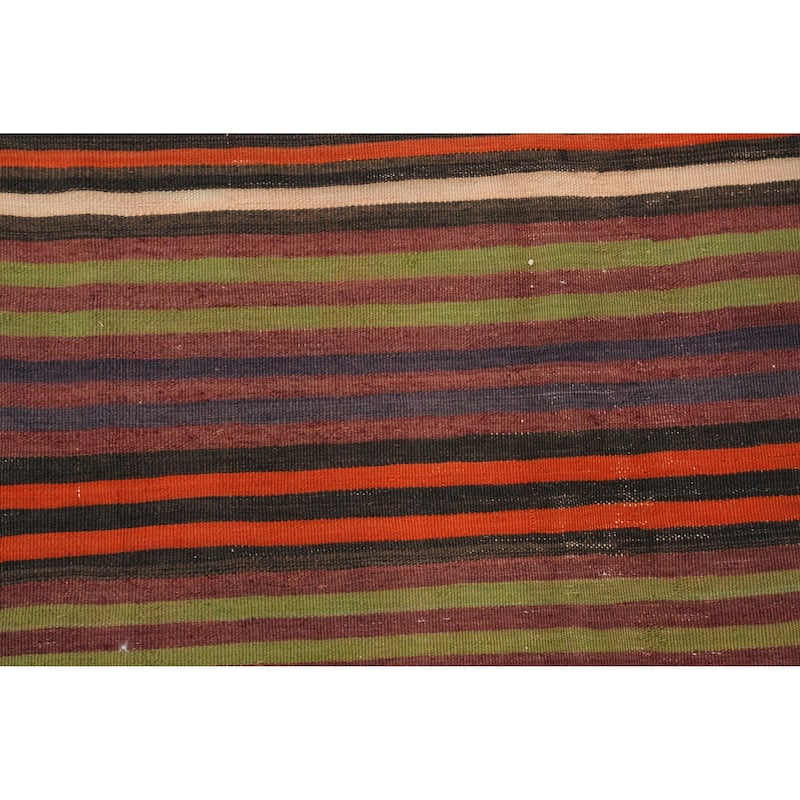 Hand Woven Oriental 100% Wool Carpet Southwestern Geometric Multi-Colored Kilim Area Rug - 6' 6'' X 5' 4''