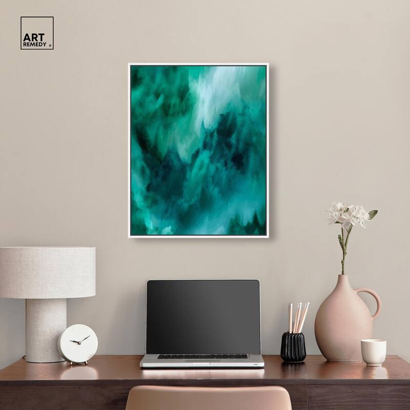 Textured Teal I Canvas by Art Remedy