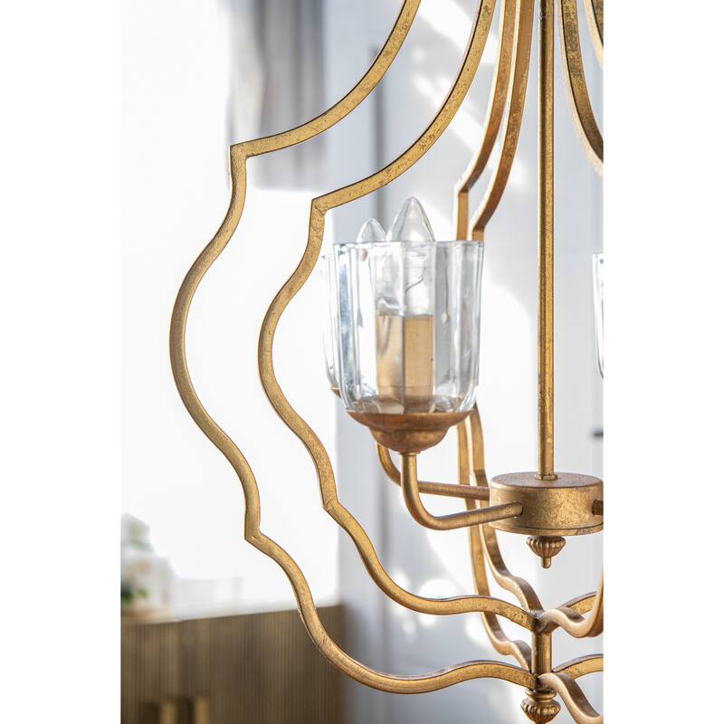 4 - Light Metal Chandelier, Hanging Light Fixture with Adjustable Chain, Bulb Not Included