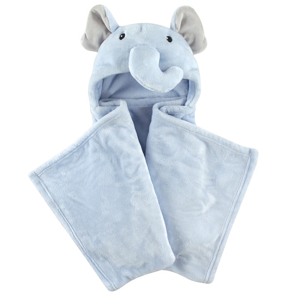 slide 1 of 1, Hudson Baby Infant Boy Hooded Animal Face Plush Blanket, Blue Elephants, One Size - Blue Elephant - One Size One Size - Blue Elephant