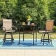 preview thumbnail 27 of 26, MAISON ARTS 3/5-Piece Patio Bar Stool Set of Metal Coffee Table & Textilene Swivel High Bar Stools