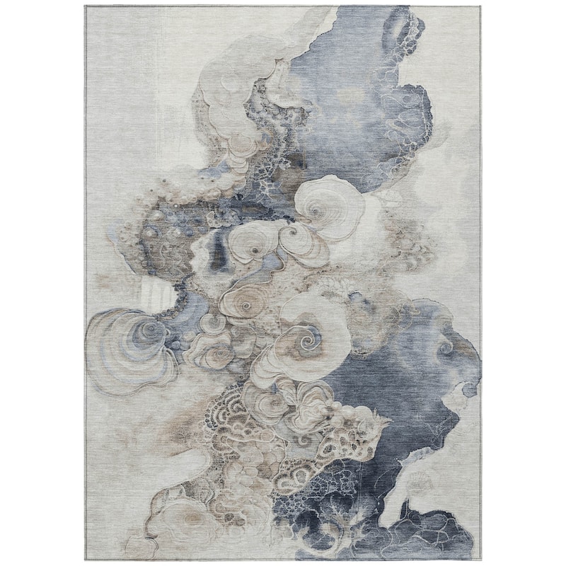 HomeRoots Abstract Transitional Rectangle Outdoor Rug