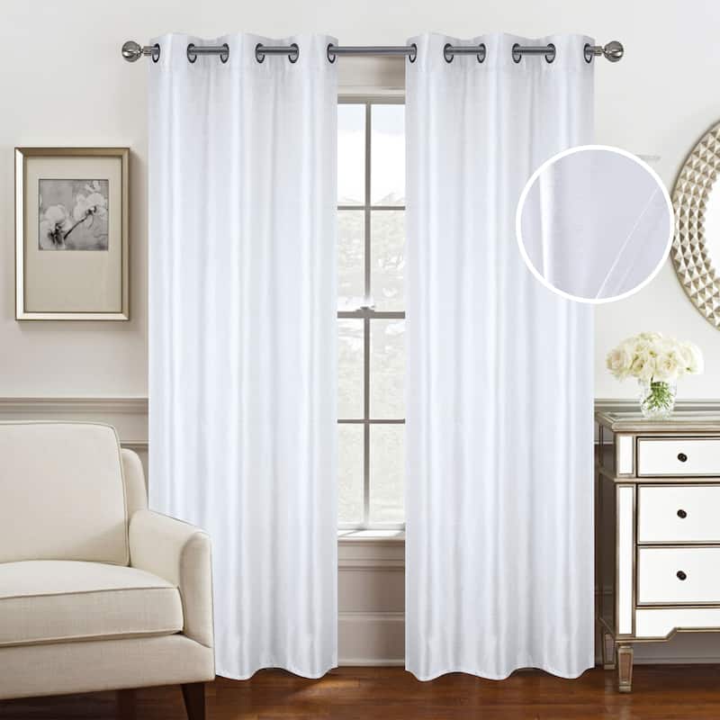 Nancy Faux Silk 63-inch Grommet Curtain Panel - 54 x 63 in. - 54 x 63 in.