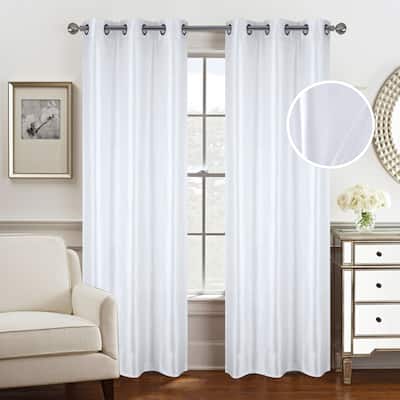 Nancy Faux Silk 63-inch Grommet Curtain Panel - 54 x 63 in. - 54 x 63 in.