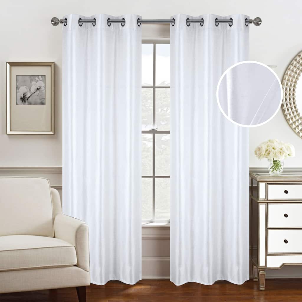 Nancy Faux Silk 63-inch Grommet Curtain Panel - 54 x 63 in. - 54 x 63 in.
