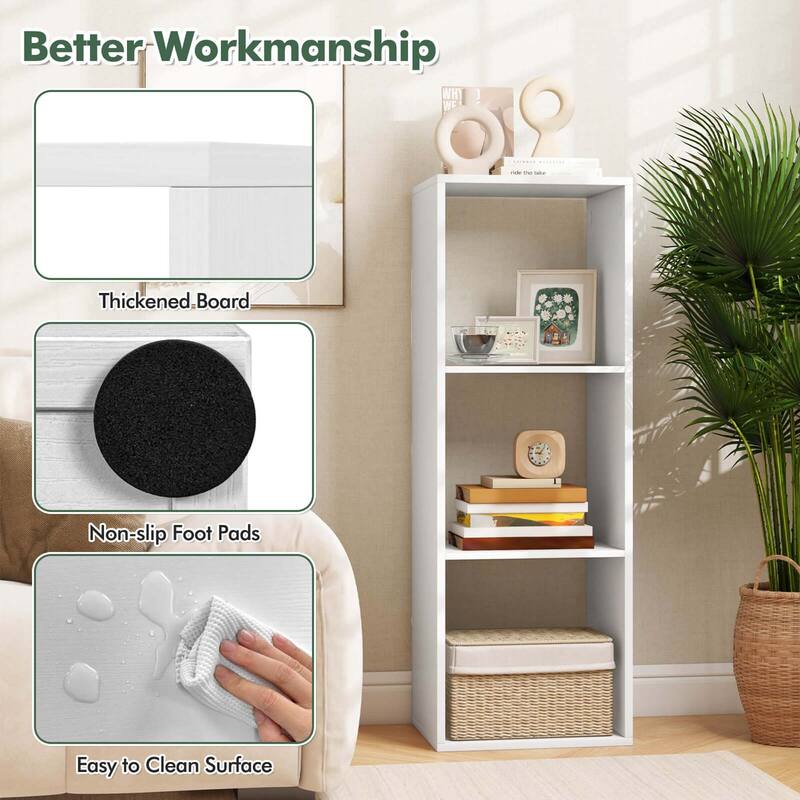2/3 Cubes Storage Bookcase Small Bookshelf Organizer w/ Open Back