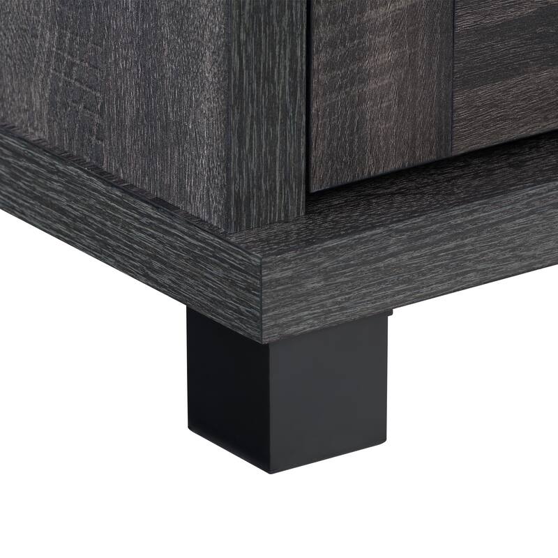 Fremont Grey TV Bench with Glass Doors, TVs up to 95"