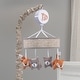 preview thumbnail 3 of 2, Lambs & Ivy Painted Forest Gray/Beige Fox and Bear Baby Crib Musical Mobile