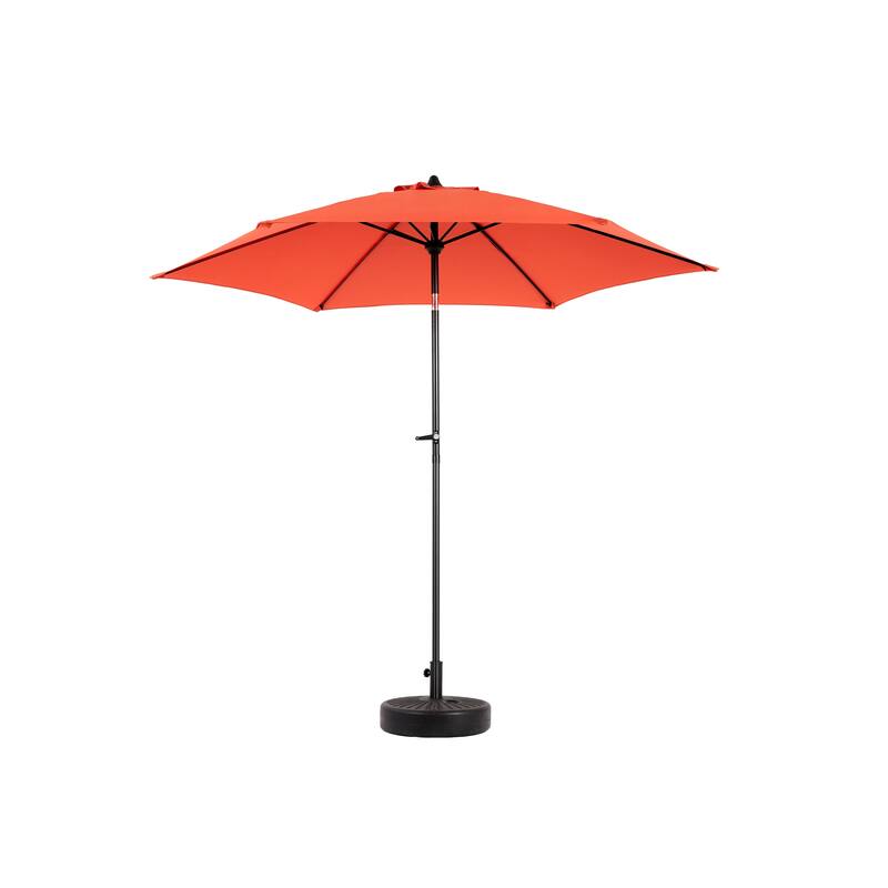 9FT Outdoor Patio Umbrella Table Umbrella with Push Button Tilt and Crank, Market Umbrella 6 Sturdy Ribs (Base Not Included)