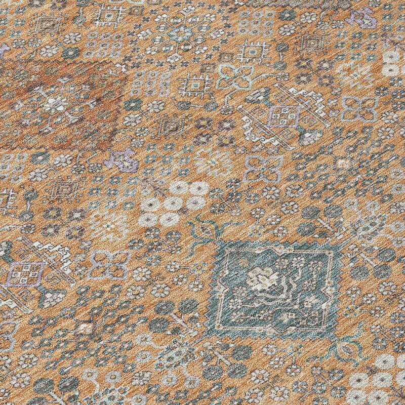 Machine Washable Indoor/ Outdoor Boho Panel Chantille Rug