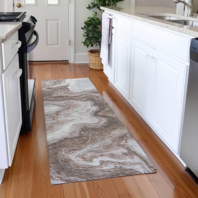 Premium Washable Super Soft Modern River Mayfield Rug - Taupe - 2'3" x 7'6"