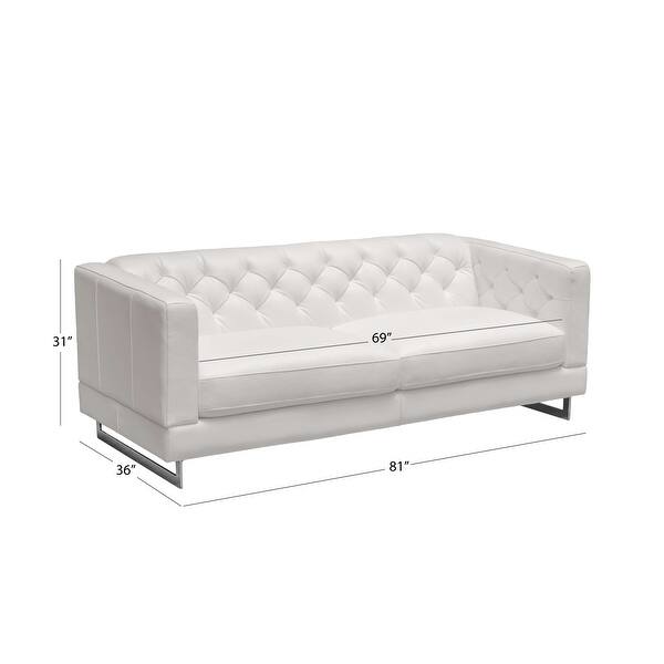 dimension image slide 0 of 4, Abbyson Victoria 3 Piece Top Grain Leather Set with Metal Legs