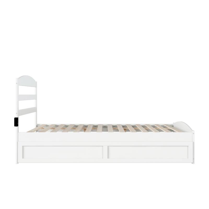 Warren Solid Wood Platform Bed with Footboard and Twin XL Trundle