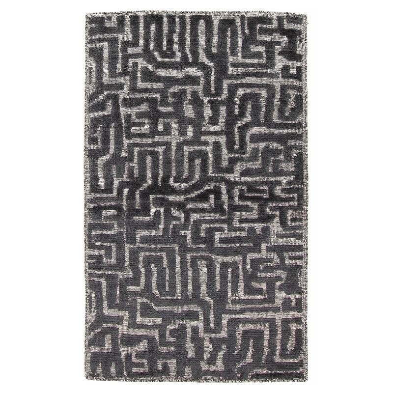 ECARPETGALLERY Hand-knotted Tangier Grey Wool Rug - 2'11 x 4'10 - Dark Grey - 2'11 x 4'10