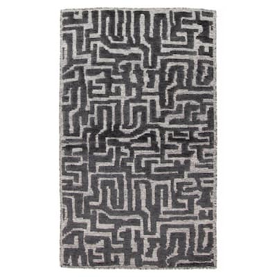 ECARPETGALLERY Hand-knotted Tangier Grey Wool Rug - 2'11 x 4'10
