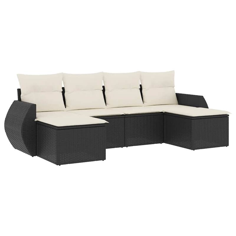 vidaXL Garden Sofa Set Black - 21.7 x 21.7 x 14.6