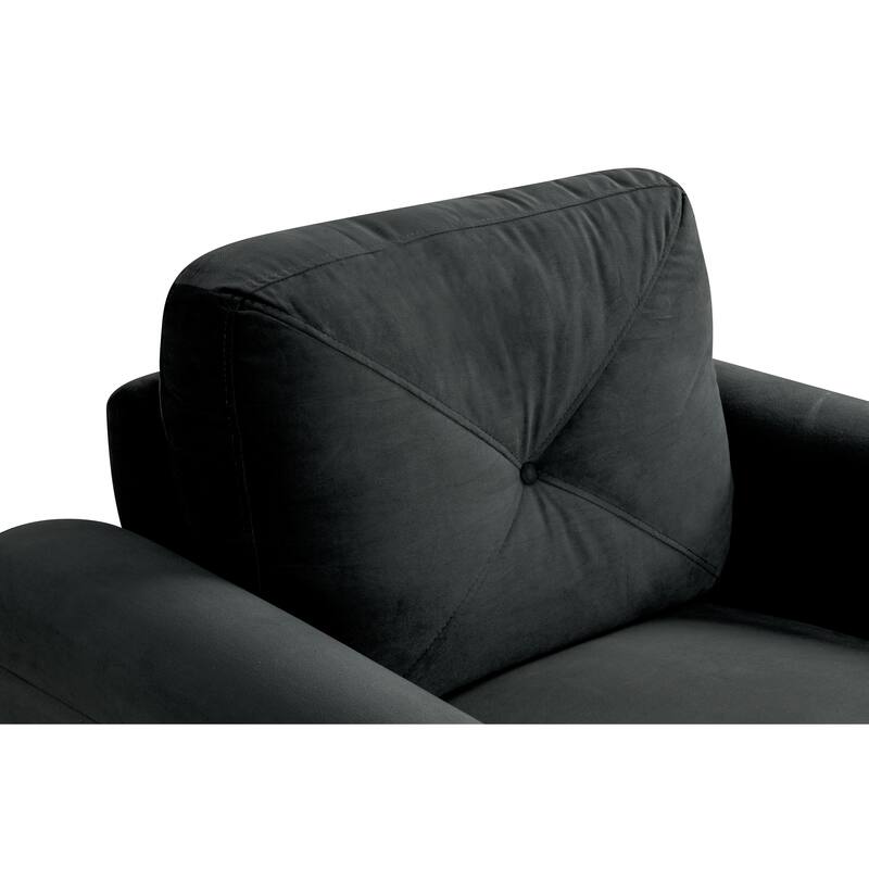 Modern Velvet Upholstered Sofa with Angled Backrest and Solid Wood Frame for Living Room Office Small Spaces