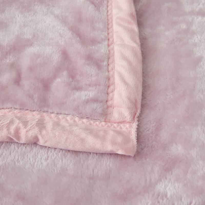 Thicken Reversible Solid Mink Fleece Blanket Fuzzy Cozy Bed Blanket for Couch Camping