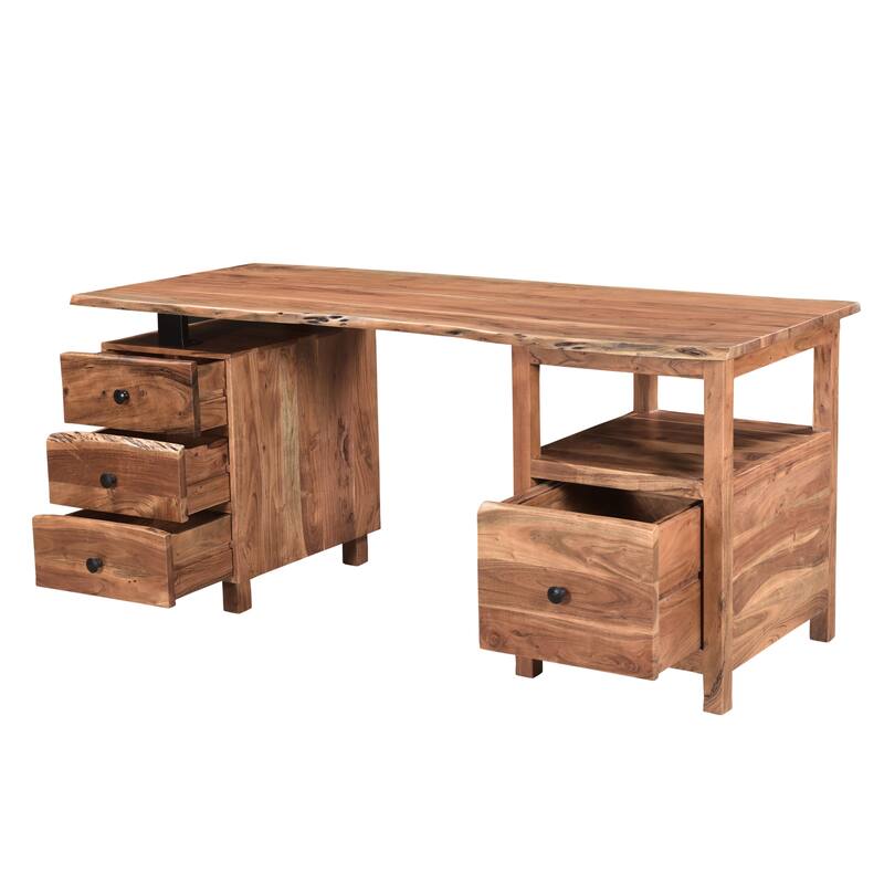 Sienna 2-piece Live Edge Solid Wood Desk Set