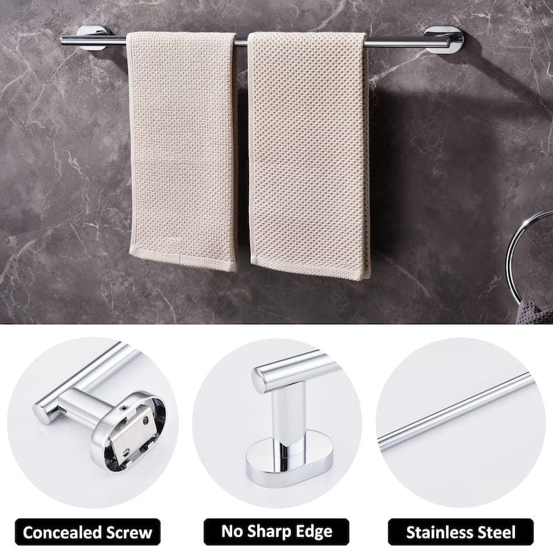 Wall Mounted 5 -Piece Bath Hardware Set Towel Holder Set