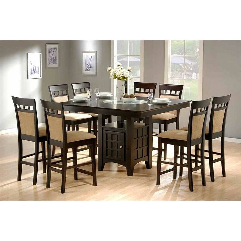Square Counter Height Dining Set in Cappuccino