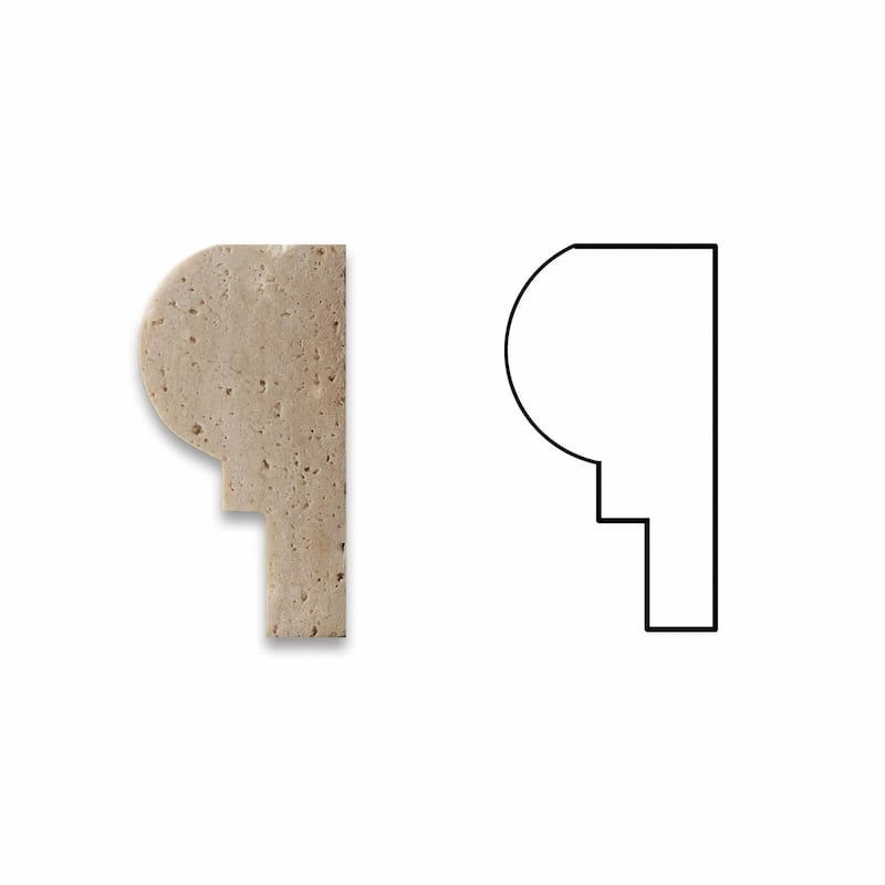 Ivory Travertine Moulding 2" x 12" Chair Rail