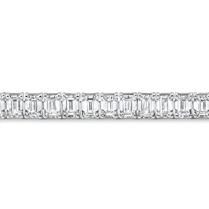 Bliss Diamond 15Ct Emerald Cut Diamond Tennis Bracelet 7" White Gold