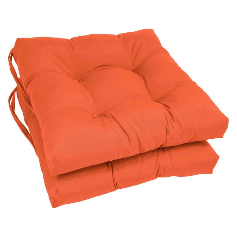 16-inch Square Indoor Chair Cushions (Set of 2, 4, or 6) - 16" x 16" - Set of 2 - Tangerine Dream