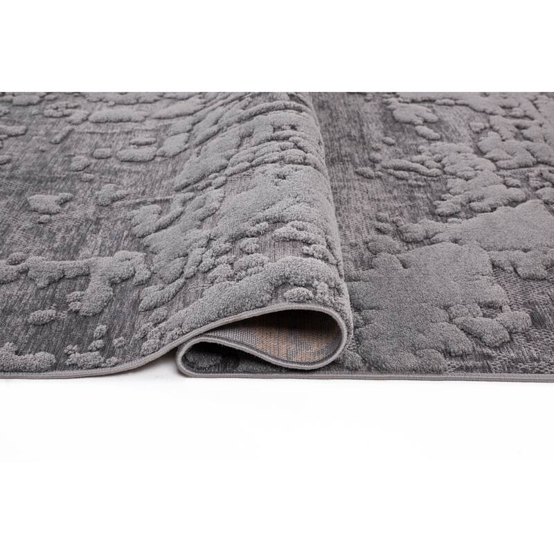 Lana Collection Transitional Gray Geometric Area Rug
