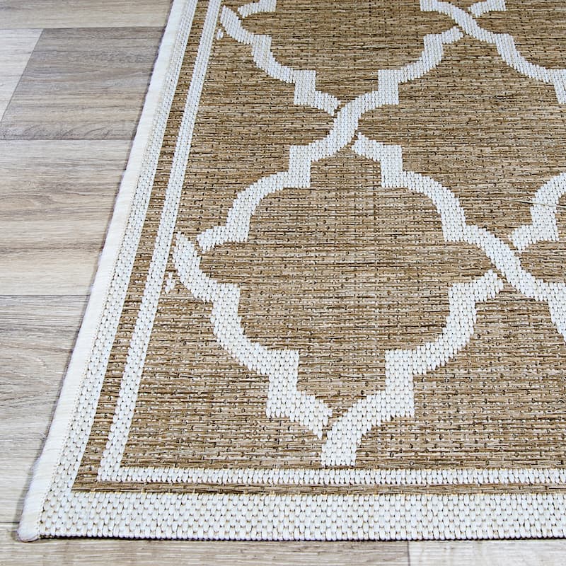 Dream Decor Rugs Samantha Casbah Taupe Ivory Indoor Outdoor Area Rug