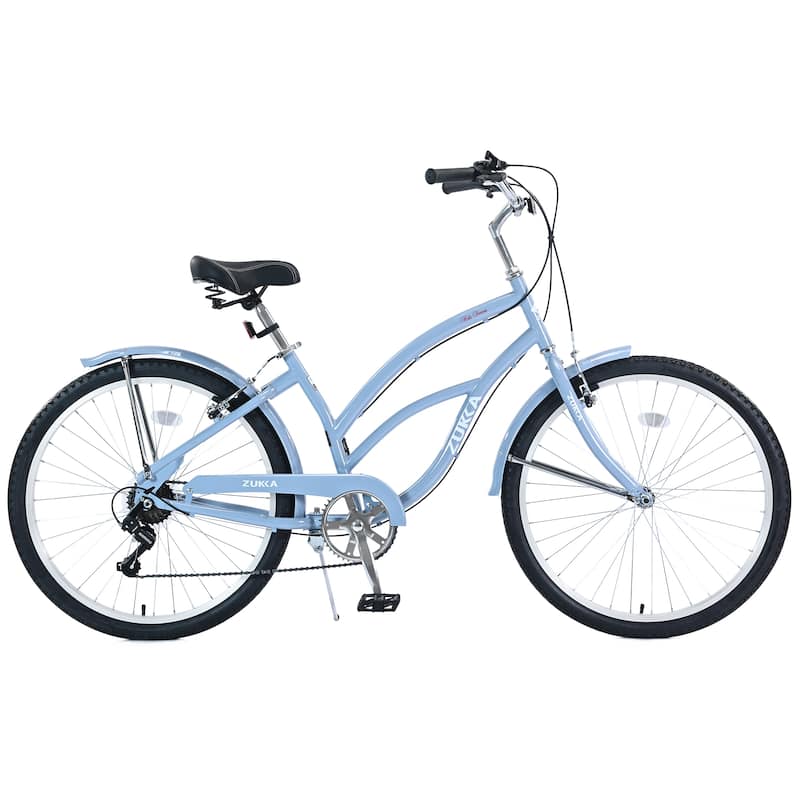 7 Speed Bicycles,Multiple Colors 26"Inch Beach Cruiser Bike - Light Blue