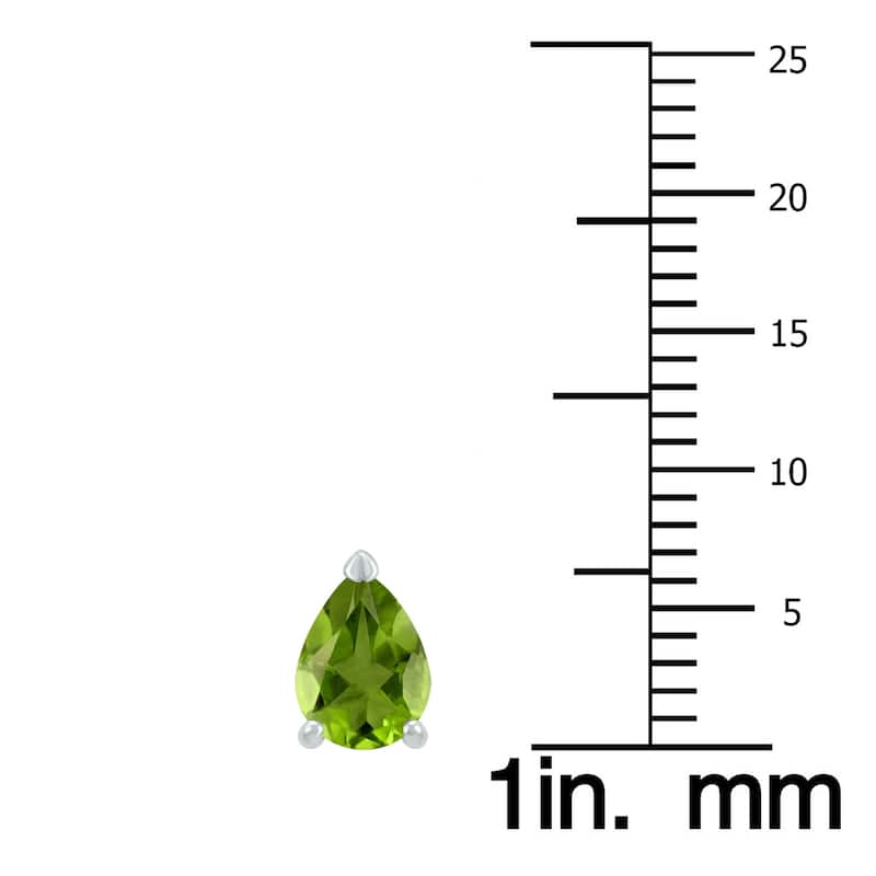 Marquee 14K White Gold 6x4MM Pear Peridot Earrings