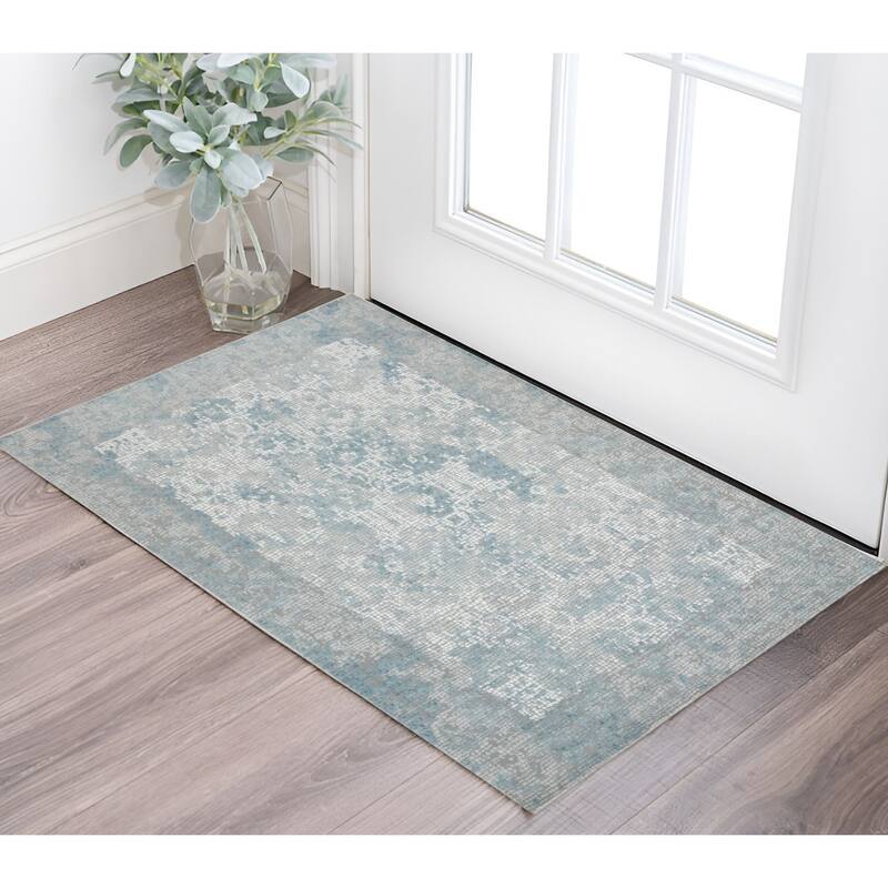HomeRoots Medallion Contemporary Rectangle Area Rug - 36.00 in. x 24.00 in.  x 0.25 in.