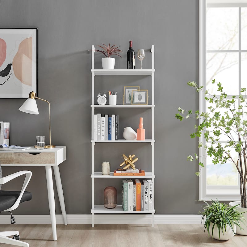 Danya B. Everett 5-Tier Open Display Stand Wall Mount Modern Metal Frame Ladder Shelf