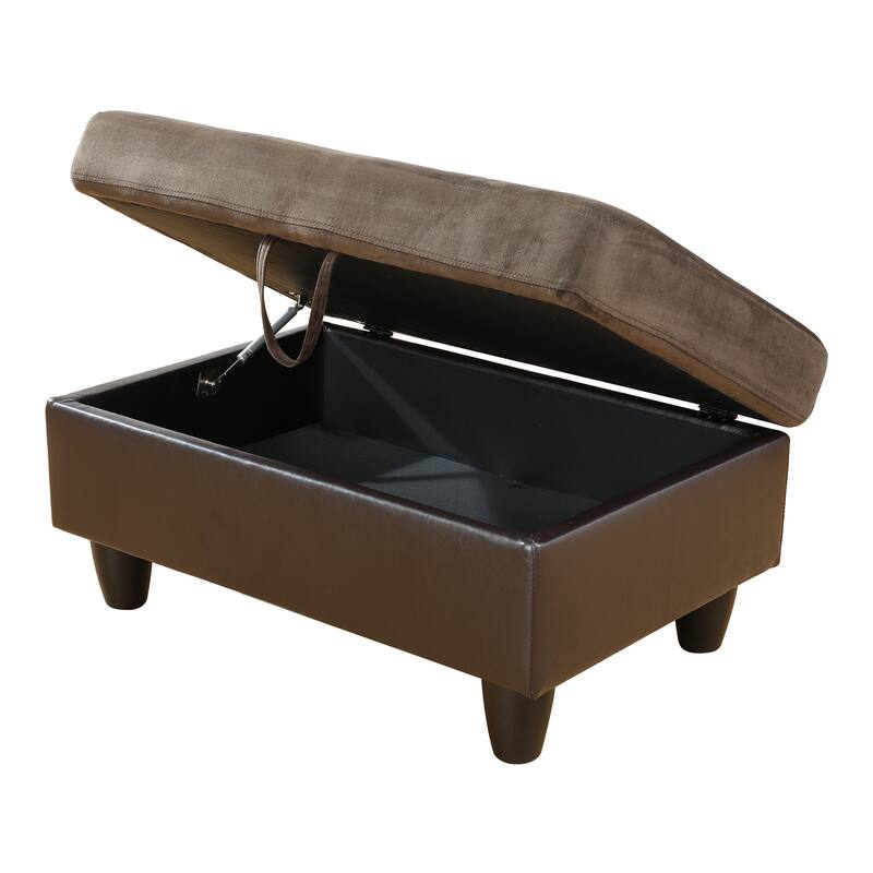 KISRAIS 34" Wide Upholstered Storage Ottoman