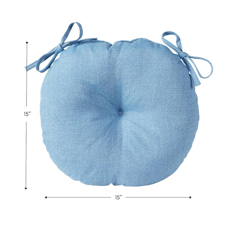 Denim 15-inch Round Outdoor Bistro Chair Cushions (Set of 4)