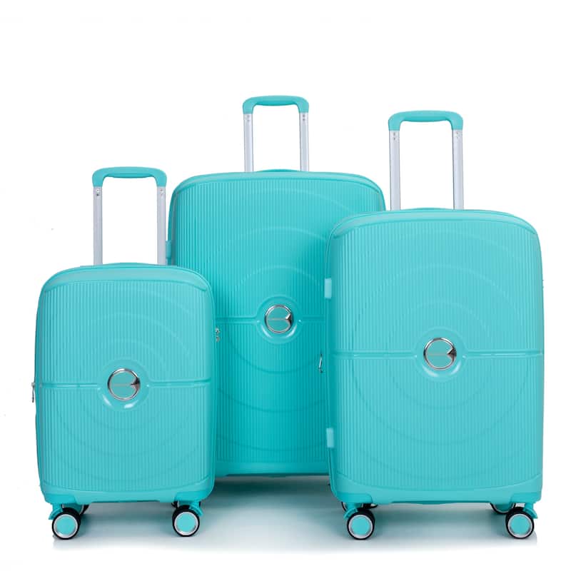Expandable Hardshell Suitcase Double Spinner Wheels PP Luggage Sets with TSA Lock,3-Piece Set (20/24/28)