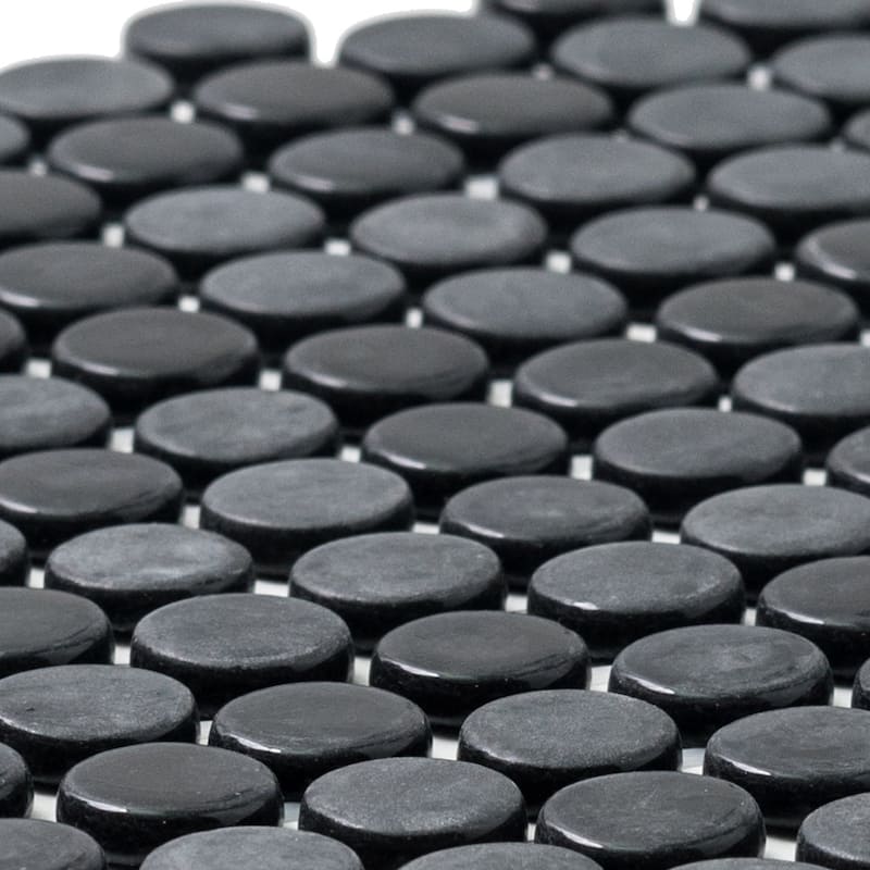 Eterna Penny 12x12 Glass Round Mosaic Tile - Floor, Wall, Backsplash