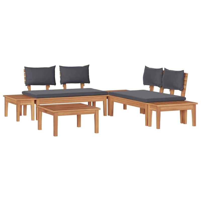 vidaXL Garden Bench Set with Cushion 3/4/5 pcs - 23.6" x 23.6" x 11.8